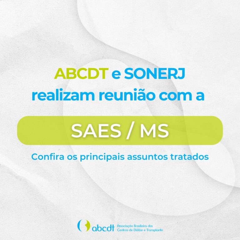 ABCDT E SONERJ PARTICIPAM DE REUNIÃO NA SAES/MINISTÉRIO DA SAÚDE