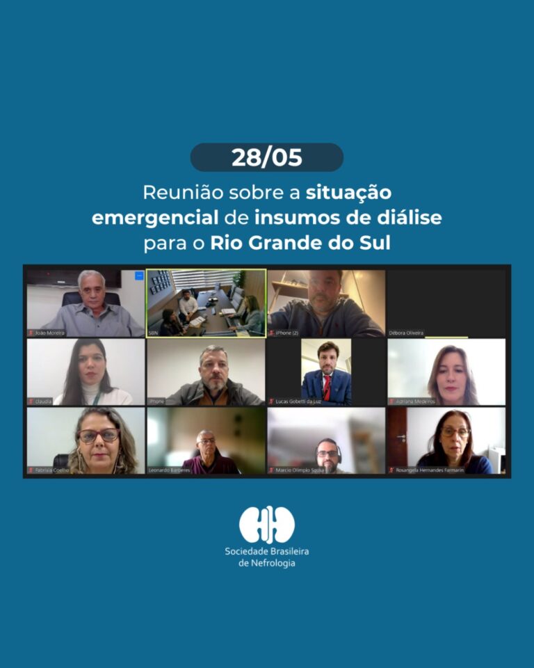 SBN realiza nova reunião sobre a situação emergencial de insumos de diálise no Rio Grande do Sul
